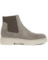 Santoni - Suede Chelsea Boots - Lyst