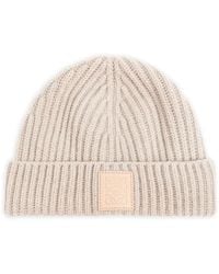 Loewe - Ribbed-Knit Beanie Hat - Lyst