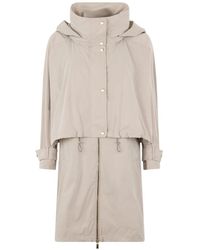 Moorer - Hooded Zip-Up Parka Coat - Lyst