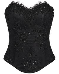 ALEXIA & ANTONIA - Embellished Lace Sweetheart-Neck Corset - Lyst