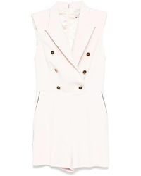 Elisabetta Franchi - Double-Breasted Crepe Playsuit - Lyst
