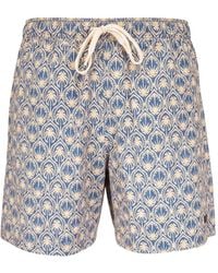 Faherty - Palm-Print Drawstring Swim Shorts - Lyst
