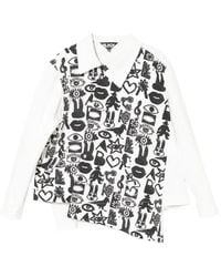 COMME DES GARÇON BLACK - Side-Button Printed Jacket - Lyst