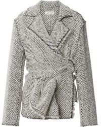 Alberta Ferretti - Herringbone Wrap Jacket - Lyst