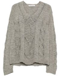 Our Legacy - Pull En Maille Torsadée À Col V - Lyst