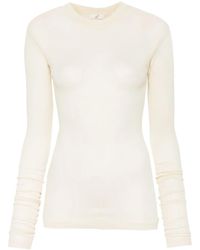 BITE STUDIOS - Geripptes Bio-Baumwoll-T-Shirt Mit Sheer-Effekt - Lyst