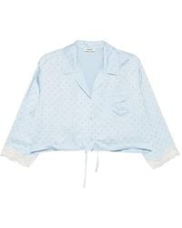 Sandro - Rhinestone-Embellished Cropped Shirt - Lyst