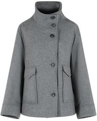 Closed - Button-Up High-Neck Jacket - Lyst