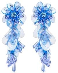 Oscar de la Renta - Flower Beaded Earrings - Lyst