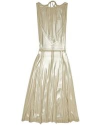 DIESEL - Robe Midi Métallique Fluide À Dos Ouvert - Lyst