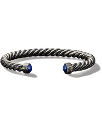 David Yurman - Sterling Silver Cable Cuff Lapis Lazuli Bracelet - Lyst