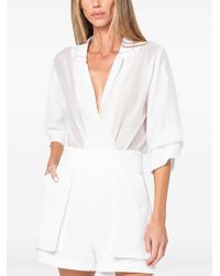 JBQ - Marceline Sheer Wrap-Design Bodysuit - Lyst