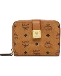 MCM - Visetos-Print Logo-Plaque Wallet - Lyst