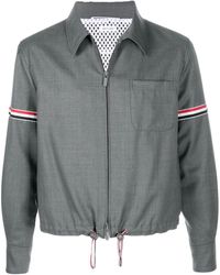 Thom Browne - Striped Zip-up Shirt Jacket - Lyst