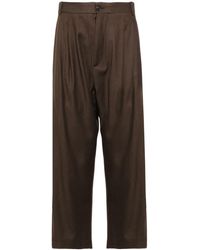 Hed Mayner - Pleated Cropped Trousers - Lyst