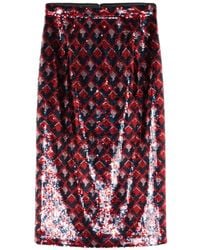 N°21 - Sequinned Geometric Woven Skirt - Lyst