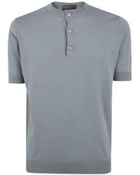 FILIPPO DE LAURENTIIS - Button-Placket Knitted T-Shirt - Lyst