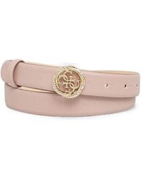 Guess - 4G Logo-Plaque Crystal-Embellished Belt - Lyst