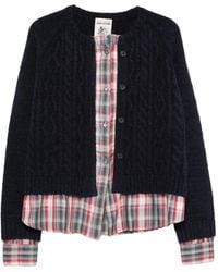 Semicouture - Cable-Knit Layered Cardigan - Lyst