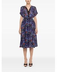 Nissa - Printed Viscose Midi Dress - Lyst