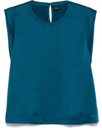 BOSS - Satin-Effect Top - Lyst