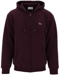 Lacoste - Hoodie Zippé À Patch Logo - Lyst