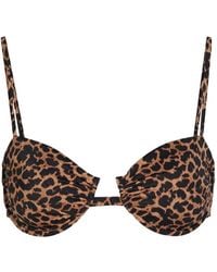 Away That Day - Aruba Leopard-Print Bikini Top - Lyst