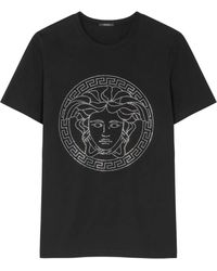 Versace - T-Shirt En Coton À Logo Medusa Head - Lyst