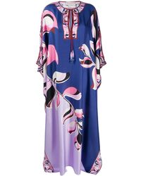 Emilio Pucci Kaftan Met Print - Blauw