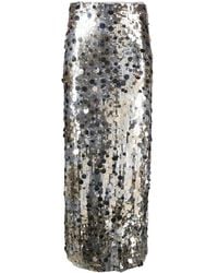 P.A.R.O.S.H. - Gonna Paillette-Embellished High-Waisted Skirt - Lyst