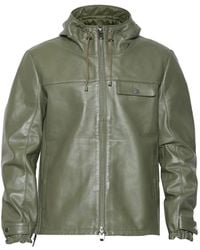 Les Hommes - Hooded Leather Jacket - Lyst