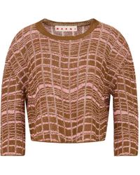 Marni - Jacquard-Pattern Laddered Sweater - Lyst