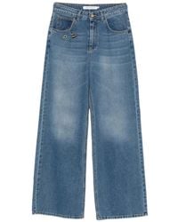 SIMONA CORSELLINI - Safety-Pin Wide-Leg Jeans - Lyst