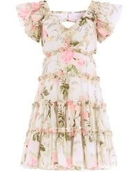 Needle & Thread - Mini-Jurk Met Ruches En Open Rug - Lyst