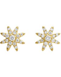 David Yurman - 18Kt Petite Starburst Diamond Stud Earrings (7.5Mm) - Lyst