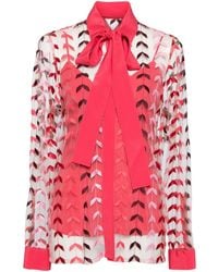 Elie Saab - Chemise En Tulle À Broderies - Lyst