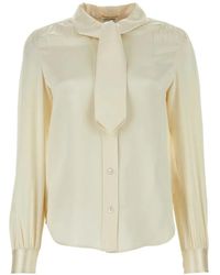 Saint Laurent - Lavalliere Silk Shirt - Lyst