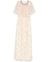 Self-Portrait - Sequined-Florals Embellished Dress - Lyst