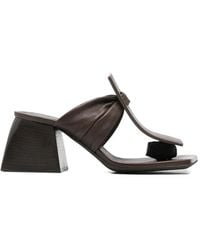 Uma Wang - Ruched Square-Toe Sandals - Lyst