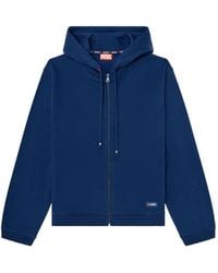 DIESEL - Katoenen Hoodie Met Logo En Rits - Lyst