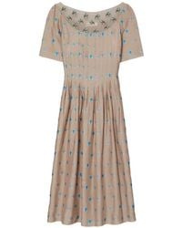 tory burch crystal embroidered slip dress Tory Burch Crystal-Embroidered Slip Dress In Neutrals - 79% Off