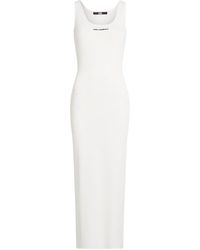Karl Lagerfeld - Ribbed-knit Sleeveless Midi Dress - Lyst