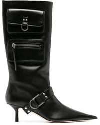Blumarine - 55Mm Pocket Leather Boots - Lyst