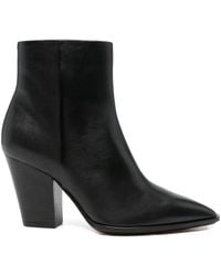 Santoni - Pointed-Toe Block-Heel Boots - Lyst