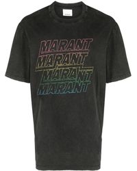 Isabel Marant - T-shirt en coton biologique à logo imprimé - Lyst