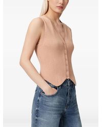 AllSaints - Cruz Ribbed-Knit V-Neck Top - Lyst