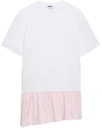 MSGM - Mini-Jurk Met Ruches - Lyst