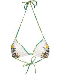 La DoubleJ - Floral-Print Halterneck Bikini Top - Lyst