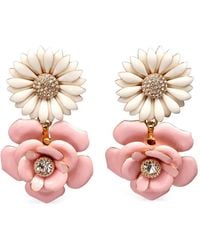 Carolina Herrera - Flower-Drop Earrings - Lyst