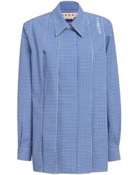 Marni - Camicia A Quadretti Con Pieghe - Lyst